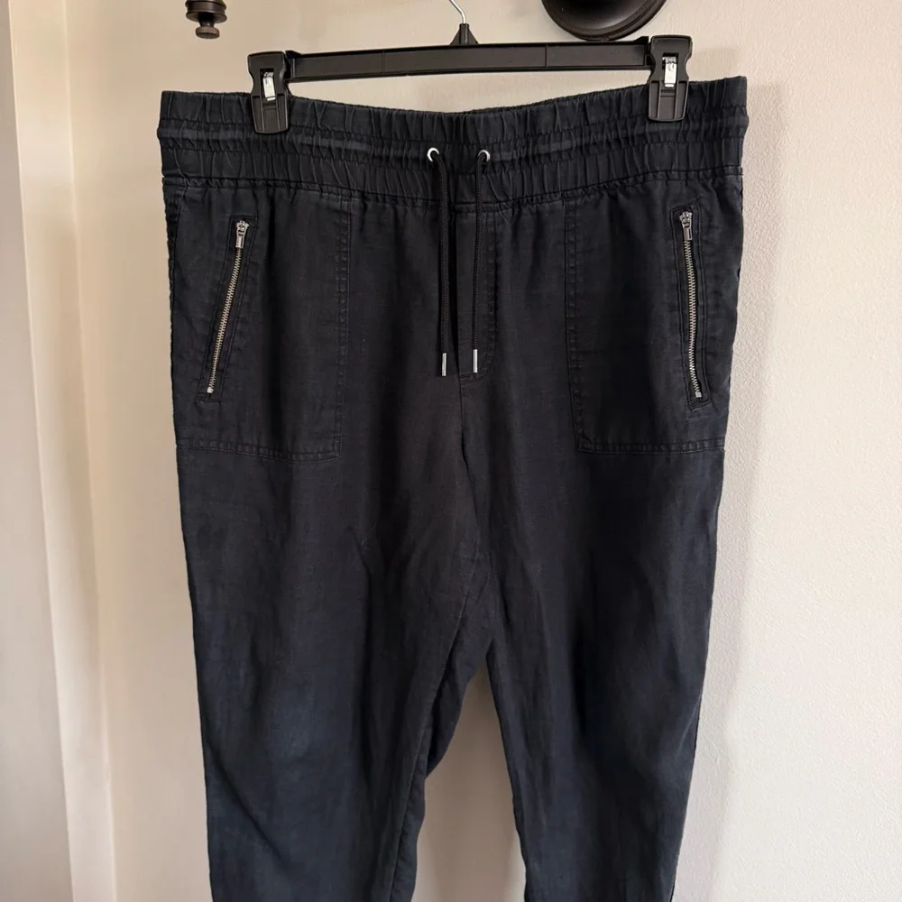Athleta Women’s 100% Linen Black Casual Jogger Pants, size 16 - Picture 7 of 10